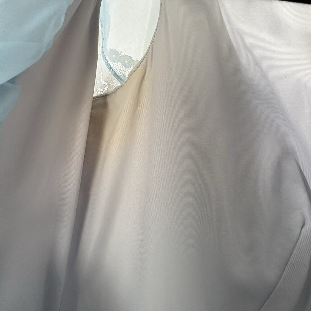 Vintage 70s Prairie Maxi Dress Gown Chiffon Lace Ruffles Light Blue Size XS - Picture 11 of 12